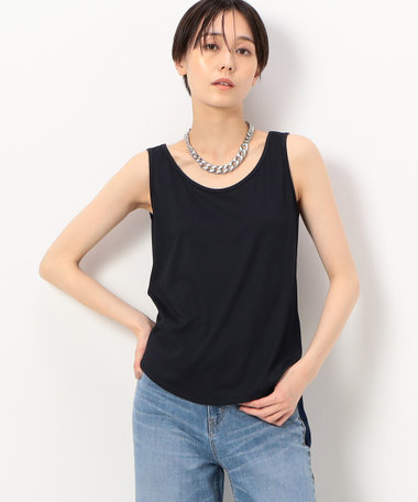 【前後2WAY】シルキーリブ タンクトップ