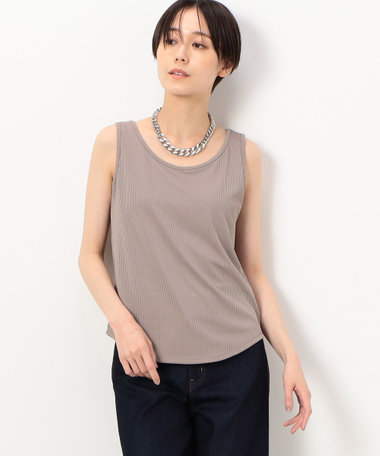 【前後2WAY】シルキーリブ タンクトップ