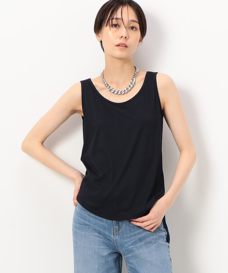 【前後2WAY】シルキーリブ タンクトップ
