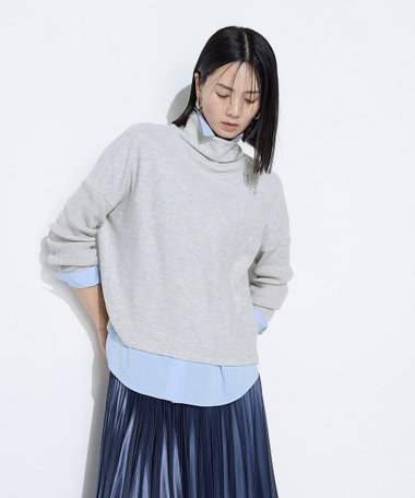 ウールブークレー ボトルネックプルオーバー（01-01EM04-205）｜K.T