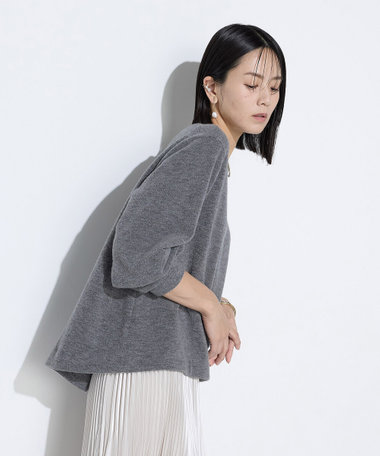 ウールブークレー スヌード付きプルオーバー