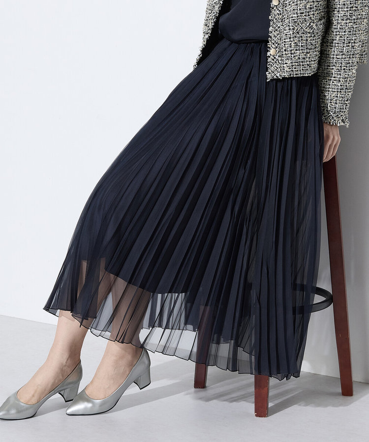 【NEW】K．T キヨコ タカセ（K．T KIYOKO TAKASE）/マットカルゼオーガンジー プリーツスカート マットカルゼオーガンジー プリーツスカート（01-02FO01-206）｜K.T