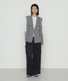 グレンチェック スリーブレスジャケット（01-03VM02-205）｜K.T