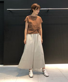 コットンタイプライター ギャザーワイドパンツ（01-05PG07-204）｜K.T