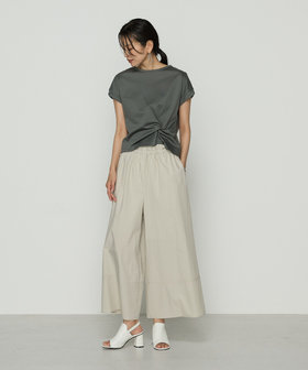 コットンタイプライター ギャザーワイドパンツ（01-05PK05-205）｜K.T