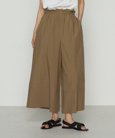 コットンタイプライター ギャザーワイドパンツ