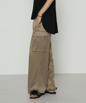 キュプラツイル サテンツイルワイドカーゴパンツ（01-05PM01-205