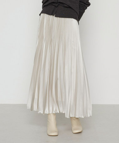 サテンチンツ コンビネーションプリーツスカート