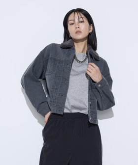 Oggi11月号掲載】 エコファー襟付きデニムジャケット（01-07VM03