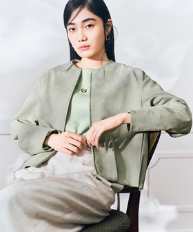 フェイクスエード タックブルゾン（01-08VO02-206）｜K.T キヨコ