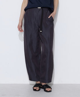 キュプラリネン/トリアセリネンサテン バレルシルエットパンツ
