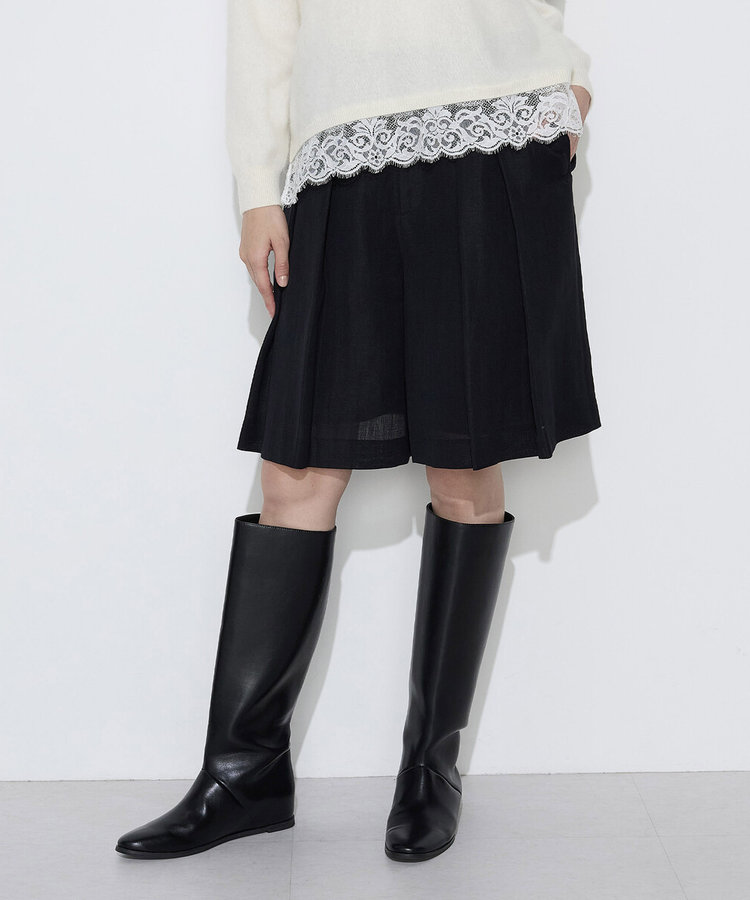 リネンウール キュロットパンツ