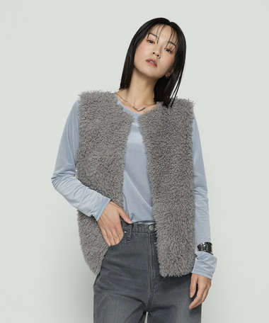 ◇【SAGA　FOX】ヴィヴィットブルーグリーンカラー贅沢感一杯！お洒落ジレ◇ 楽天市場】saga フォックスファー（ベスト・ジレ｜トップス