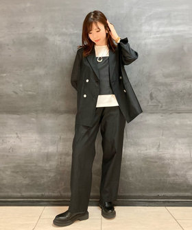 セットアップ対応】シャンブレータフタ ダブルブレスト