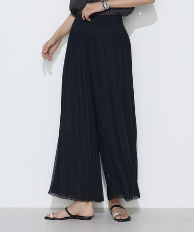 割繊×シフォン プリーツパンツ