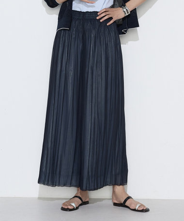 割繊×シフォン プリーツパンツ