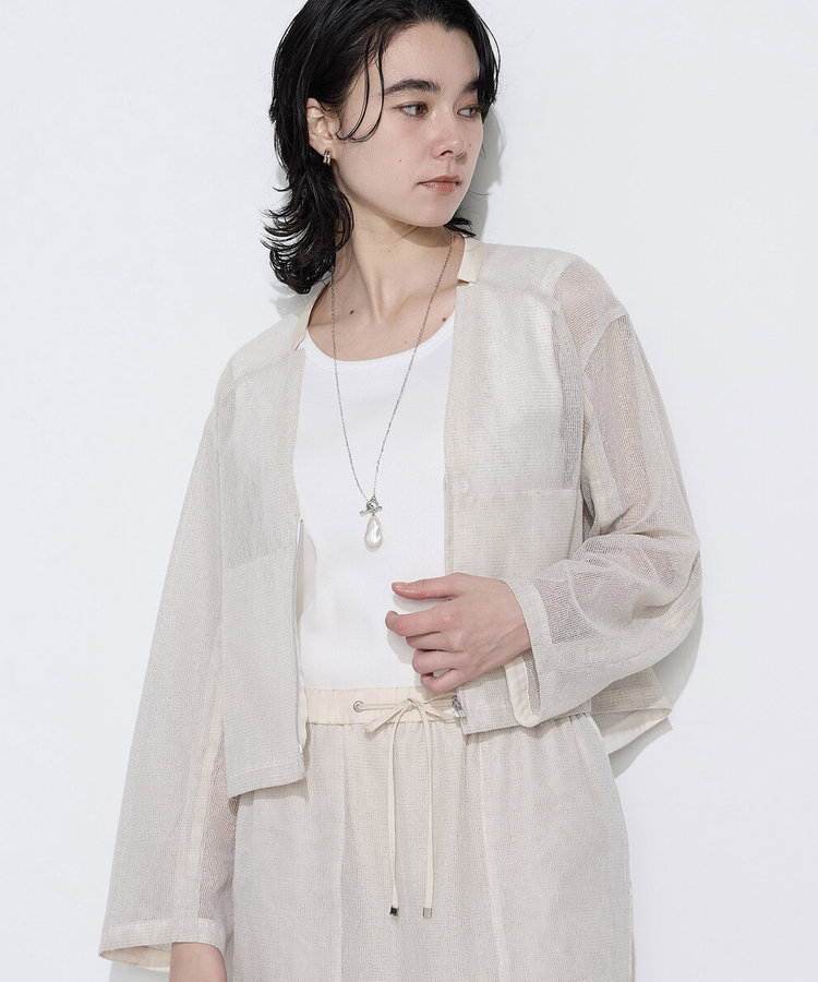 【セットアップ対応】リネンシアーラッセル ブルゾン