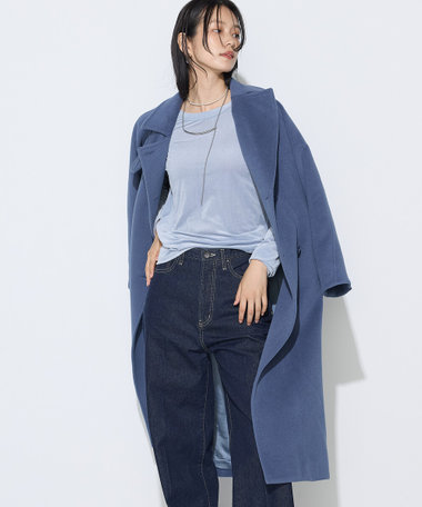 アンゴラウール ロングトレンチコート