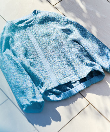 デニムライク ツイードブルゾン