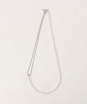 樹脂パール×チェーン ネックレス