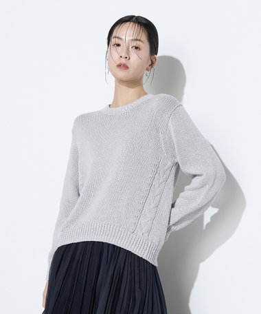 プレーティング天竺 シャイニーラメニット