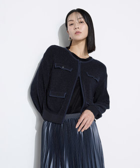 モールジャカードニット ジップアップカーディガン（01-43IM04-205