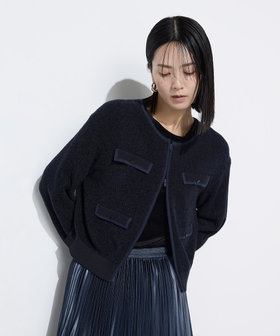 モールジャカードニット ジップアップカーディガン（01-43IM04