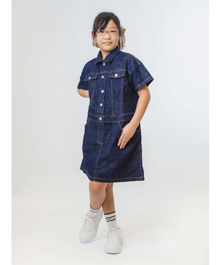 110cm～〕ストレッチデニム ワンピース（05-03RC03-203）｜COMME CA 