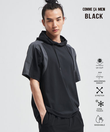 【COMME CA MEN BLACK】アクティブドライ フーディー