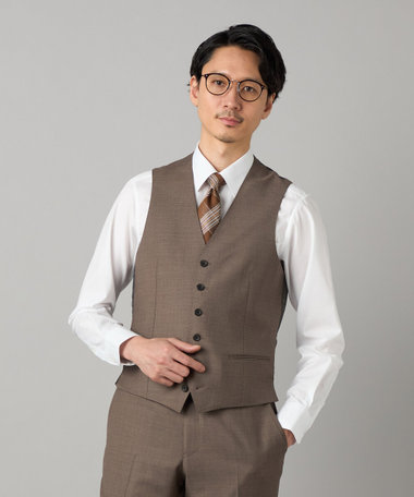 【セットアップ対応】チェルッティ プレステージ super130's ウールギャバ ベスト