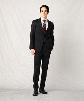 【美品】コムサメン スーツ セットアップ ストライプ シルク混 ブラック trim_fce_item66f25aca90d77.jpg