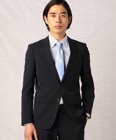 マルチカラーストライプ　ポリエステル セットアップジャケット