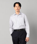 【形態安定】市松ジャカード カッタウェイカラーシャツ