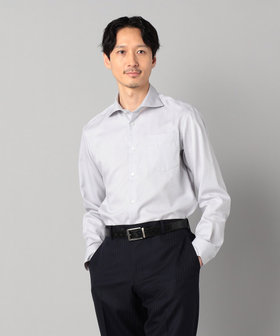 形態安定】市松ジャカード カッタウェイカラーシャツ（07-08HK01-205