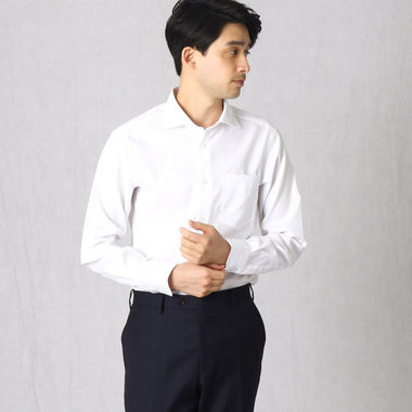 コムサイズム年末特別値下げ☆コムサメン　定番市松ドレスシャツ　S  ホワイト　白　新品未使用