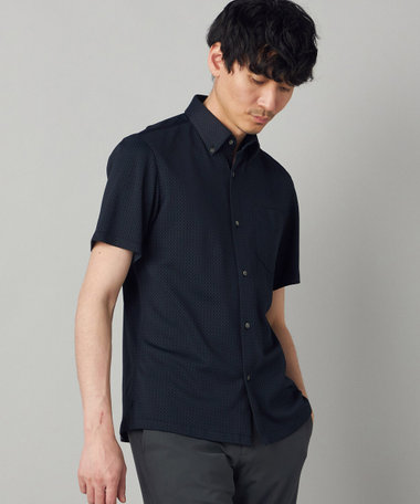 市松ジャカードジャージー 半袖ドレスシャツ