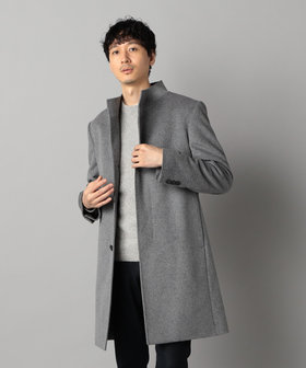 極美品 定価7万円 コムサメン アンゴラビーバー イタリアンカラーコート 紺/S 極美品 定価7万円 コムサメン アンゴラビーバー イタリアン