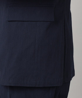 人気定番，セール 新品訳有り COMME CA MEN コムサメン【セットアップ可】シアサッカー テーラードジャケット 20カーキ Mサイズ 14JK15 定価49，500円