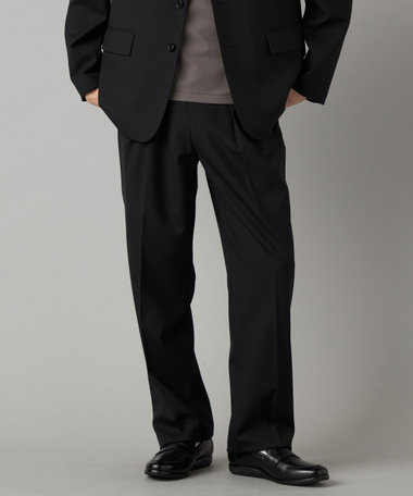 【セットアップ対応】尾州産 ウォッシャブルトロ 2タックパンツ