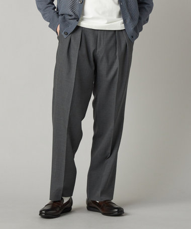 【セットアップ対応】尾州産 ウォッシャブルトロ 2タックパンツ