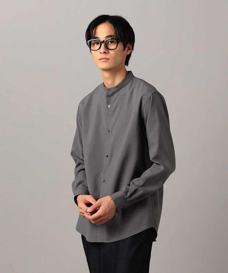 コムサ・メン（COMME CA MEN）/ウールライク　ノンアイロン　ドライトロ バンドカラーシャツ ウールライク ノンアイロン ドライトロ バンドカラーシャツ（07-19IM03