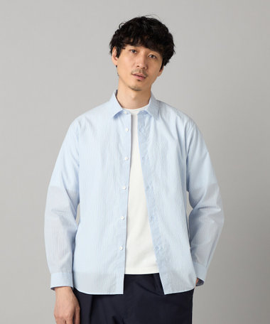 タイプライター ストライプ レギュラーカラーシャツ