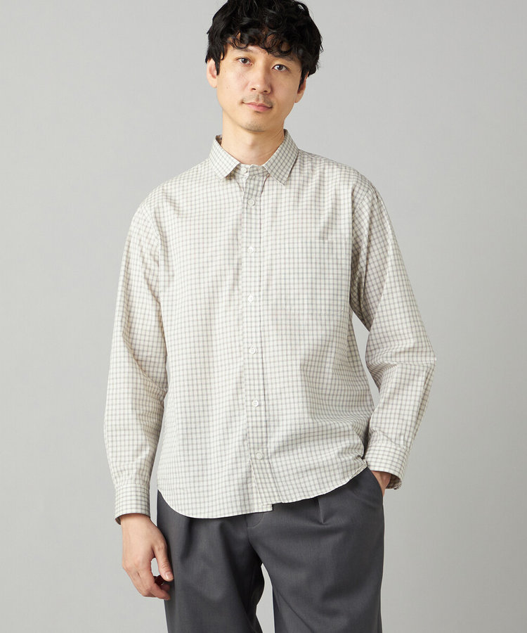 オーガニックコットンミニチェック レギュラーカラーシャツ
