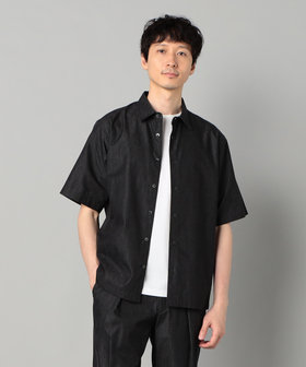 岡山織り超長綿高密度デニム レギュラーカラー半袖シャツ（07-20IK09