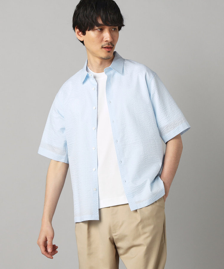 コットンウエーブ 半袖レギュラーカラーシャツ