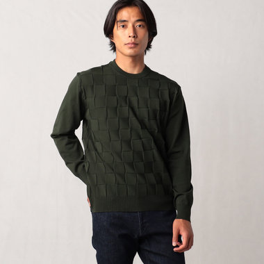 市松柄　ブロックチェックセーター