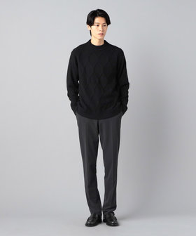 ダイヤケーブル柄 クルーネックニット（07-34KI05-204）｜コムサメン