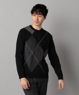 アーガイル柄 クルーネックニット