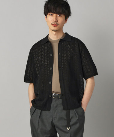 メッシュ半袖 ニットシャツ