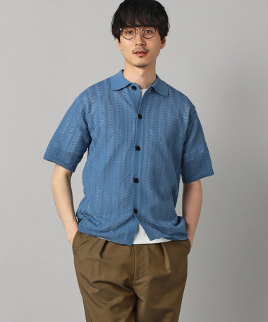 メッシュ半袖 ニットシャツ